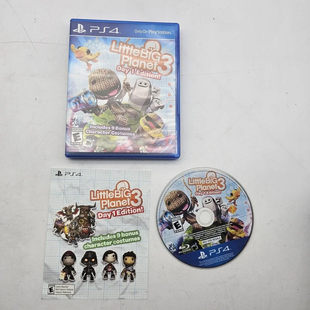 LittleBigPlanet 3 Day 1 Edition PlayStation 4 PS4 Game Case Insert Sony NTSC-U/C